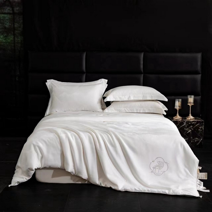 俏企鹅羽绒精品馆 2025新款60S 大提花蚕丝夏被蚕丝被-锦鲤跃龙门 白