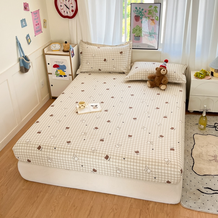 91家纺网 家纺一手货源 找家纺 2025新款全棉印花小清新单品系列-单床笠安睡宝