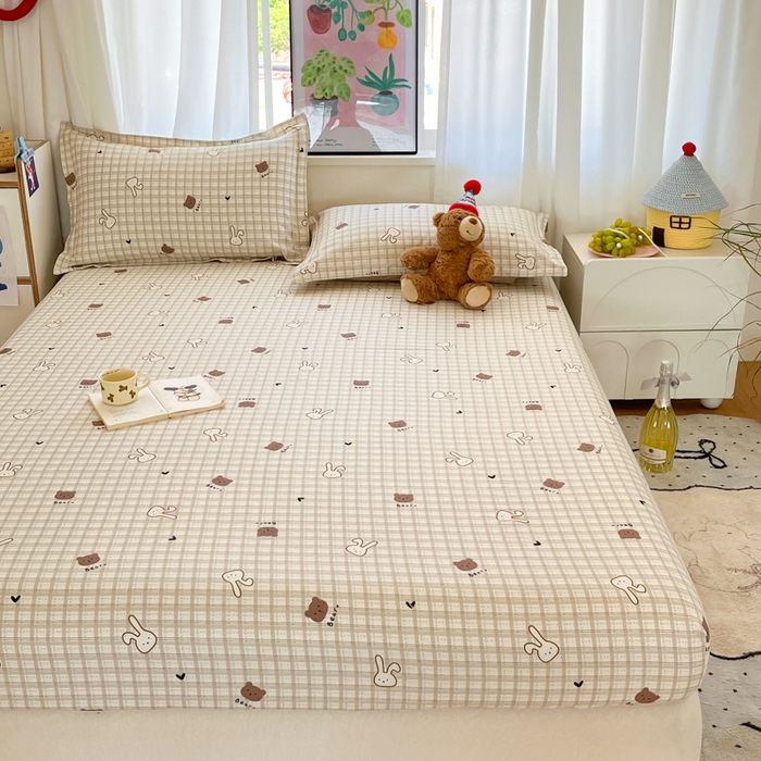 91家纺网 家纺一手货源 找家纺 2025新款全棉印花小清新单品系列-单床笠安睡宝