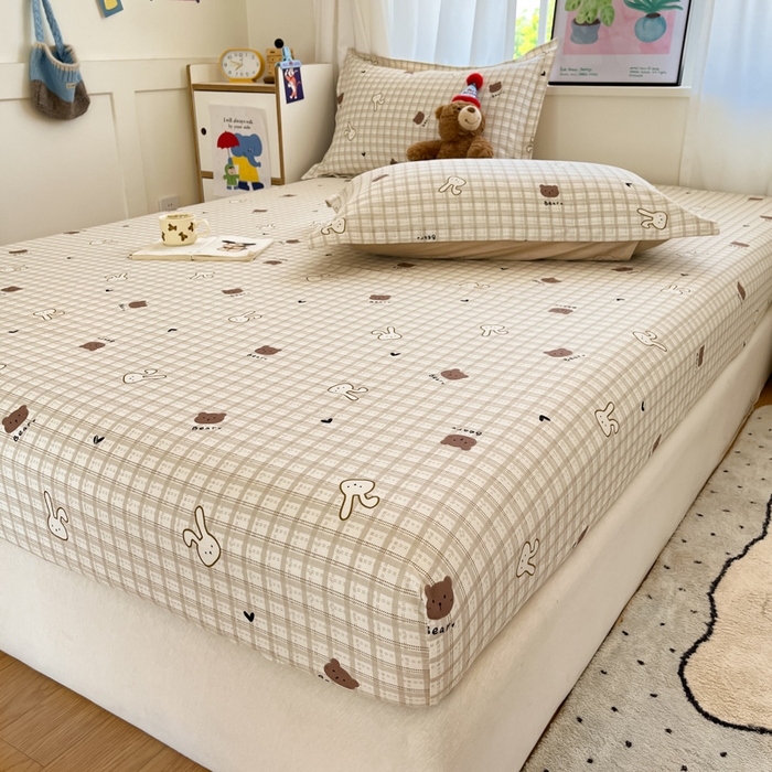 91家纺网 家纺一手货源 找家纺 2025新款全棉印花小清新单品系列-单床笠安睡宝