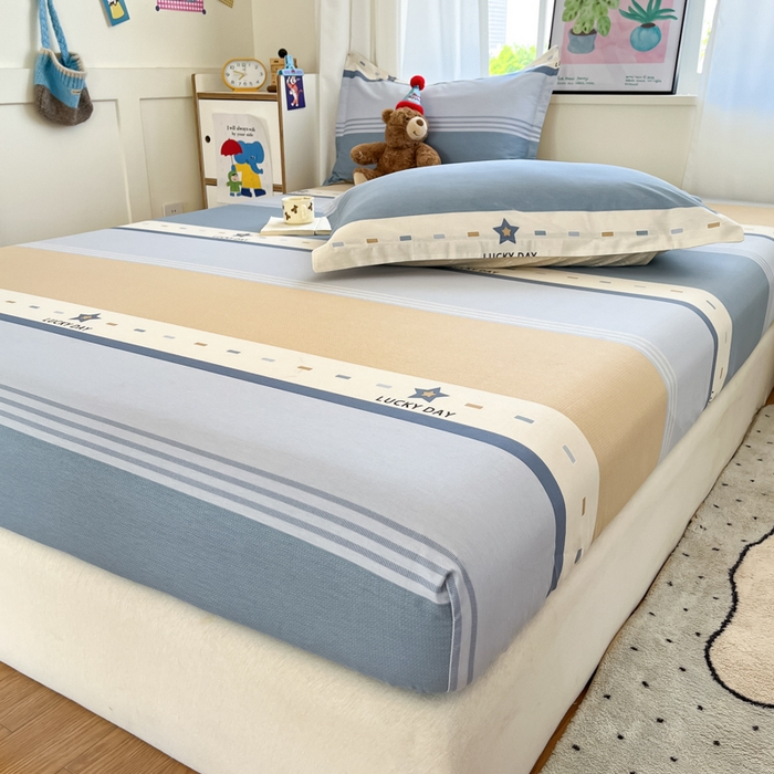 91家纺网 家纺一手货源 找家纺 2025新款全棉印花小清新单品系列-单床笠华歌尔