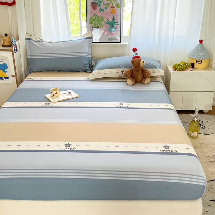 91家纺网 家纺一手货源 找家纺 2025新款全棉印花小清新单品系列-单床笠华歌尔