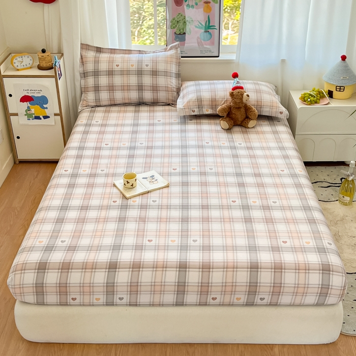 2025新款全棉印花小清新单品系列-单床笠拿铁米