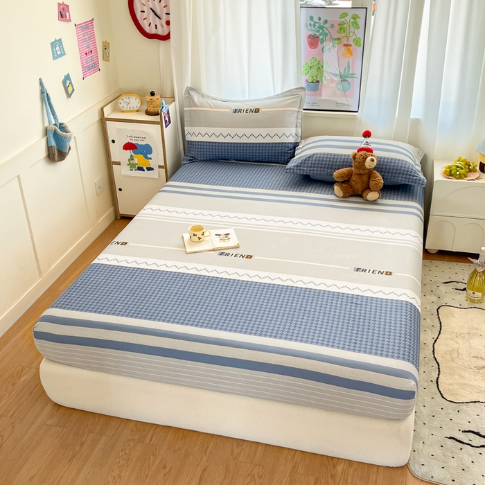 91家纺网 家纺一手货源 找家纺 2025新款全棉印花小清新单品系列-单床笠帕洛迪