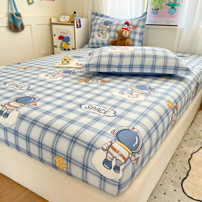 91家纺网 家纺一手货源 找家纺 2025新款全棉印花小清新单品系列-单床笠奇幻宇宙