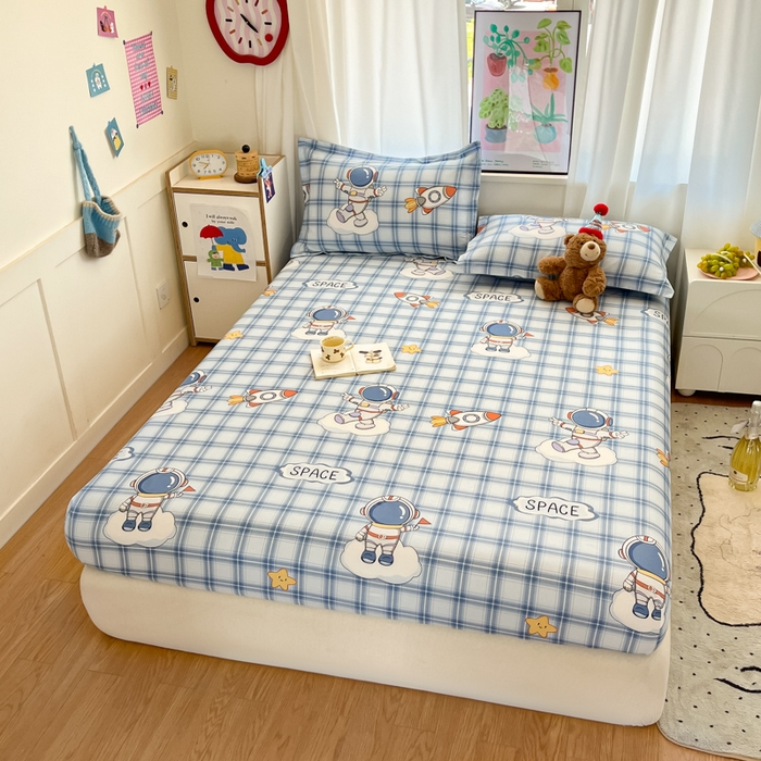 91家纺网 家纺一手货源 找家纺 2025新款全棉印花小清新单品系列-单床笠奇幻宇宙