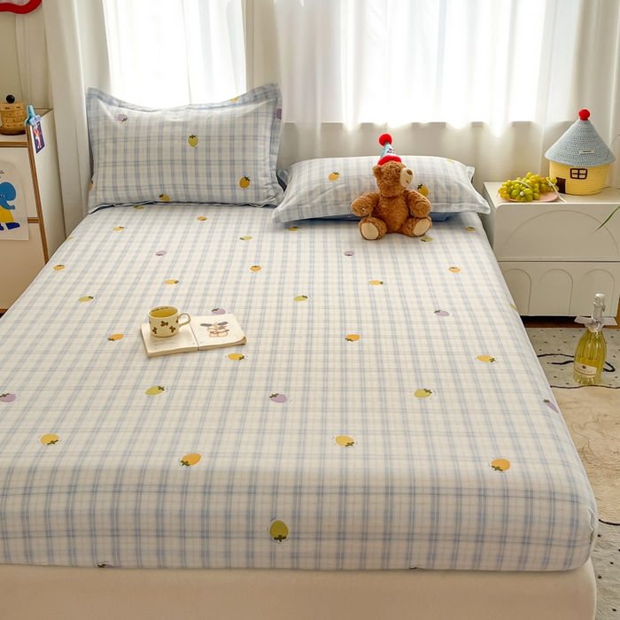 91家纺网 家纺一手货源 找家纺 2025新款全棉印花小清新单品系列-单床笠甜酷莓莓