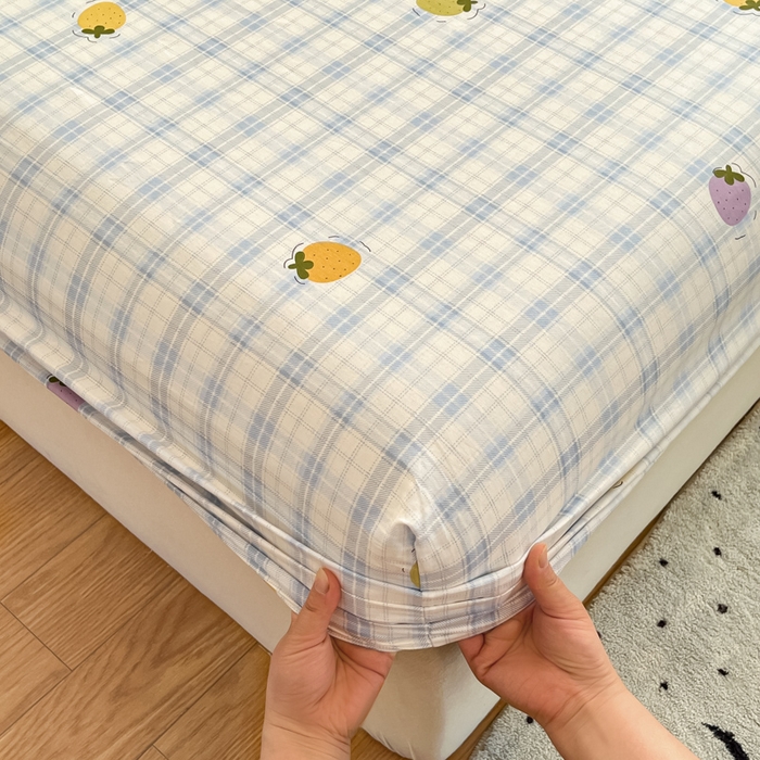 91家纺网 家纺一手货源 找家纺 2025新款全棉印花小清新单品系列-单床笠甜酷莓莓