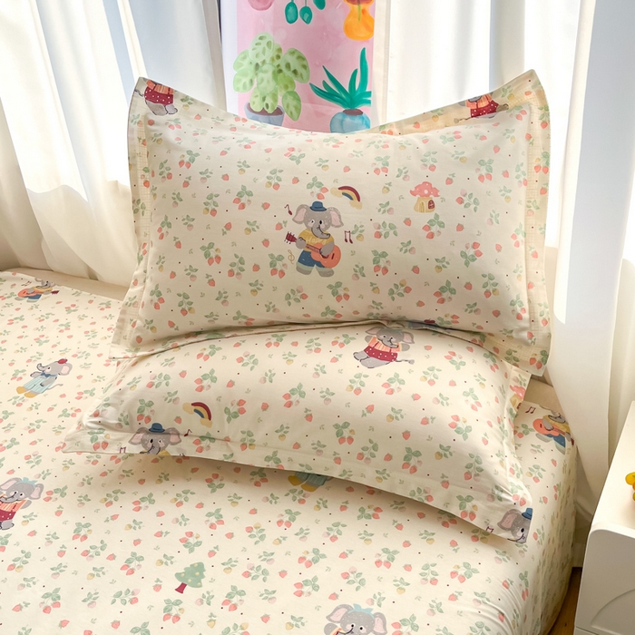 91家纺网 家纺一手货源 找家纺 （总）2025新款全棉印花小清新单品系列-单枕套