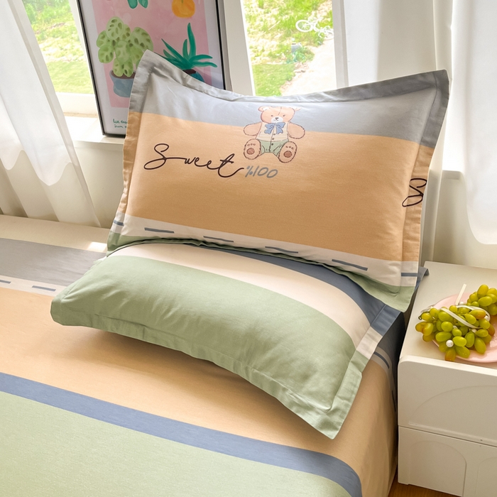 91家纺网 家纺一手货源 找家纺 （总）2025新款全棉印花小清新单品系列-单枕套