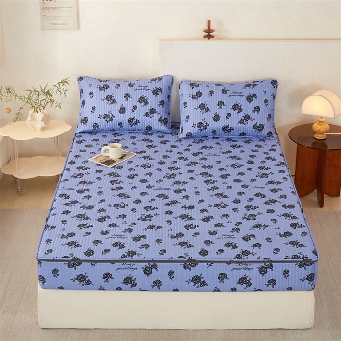 91家纺网 家纺一手货源 找家纺 （总）纤雅床笠 2025新款印花五面夹棉全包床笠