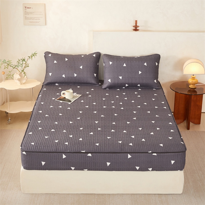 91家纺网 家纺一手货源 找家纺 （总）纤雅床笠 2025新款印花五面夹棉全包床笠