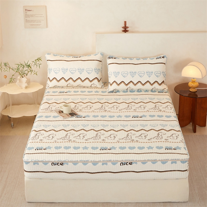 91家纺网 家纺一手货源 找家纺 （总）纤雅床笠 2025新款印花五面夹棉全包床笠