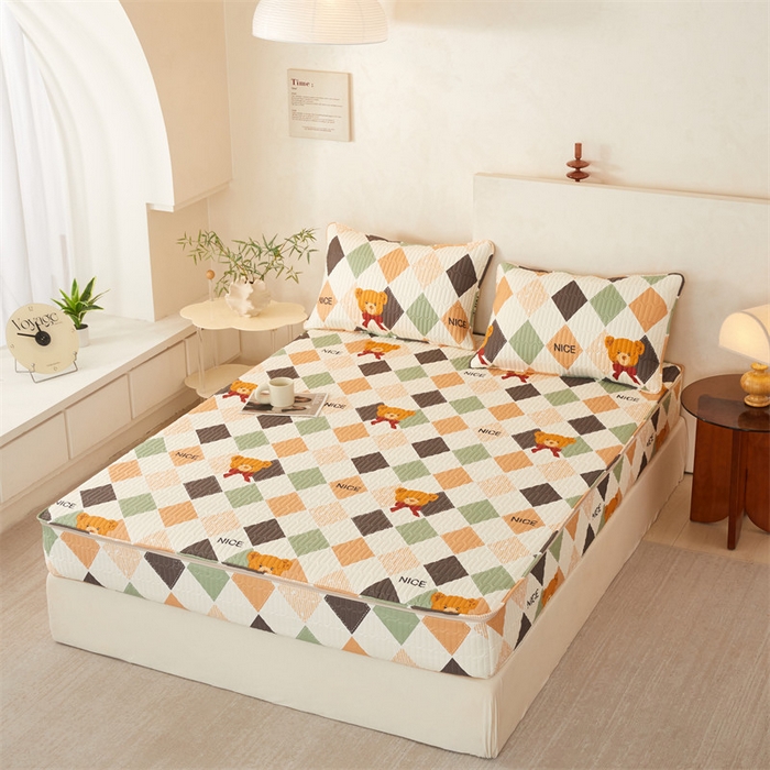 91家纺网 家纺一手货源 找家纺 （总）纤雅床笠 2025新款印花五面夹棉全包床笠