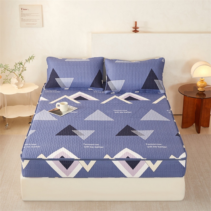 91家纺网 家纺一手货源 找家纺 （总）纤雅床笠 2025新款印花五面夹棉全包床笠