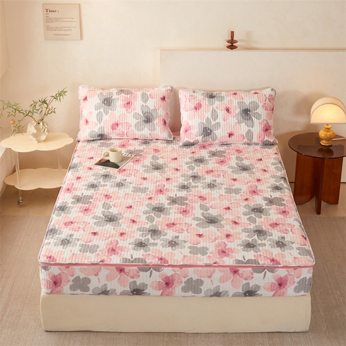 91家纺网 家纺一手货源 找家纺 （总）纤雅床笠 2025新款印花五面夹棉全包床笠