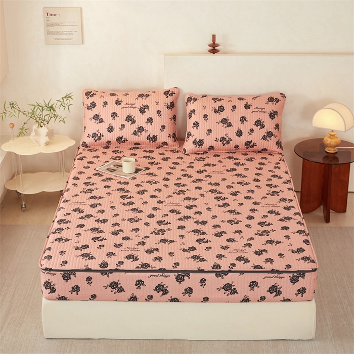 91家纺网 家纺一手货源 找家纺 （总）纤雅床笠 2025新款印花五面夹棉全包床笠