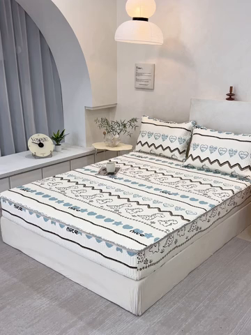 91家纺网 家纺一手货源 找家纺 （总）纤雅床笠 2025新款印花五面夹棉全包床笠