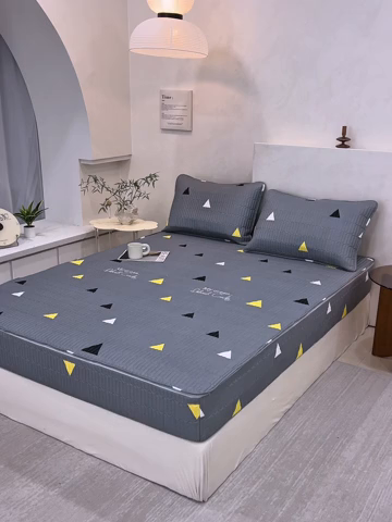 91家纺网 家纺一手货源 找家纺 （总）纤雅床笠 2025新款印花五面夹棉全包床笠