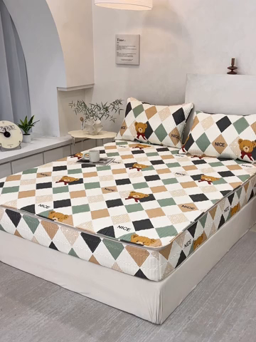 91家纺网 家纺一手货源 找家纺 （总）纤雅床笠 2025新款印花五面夹棉全包床笠