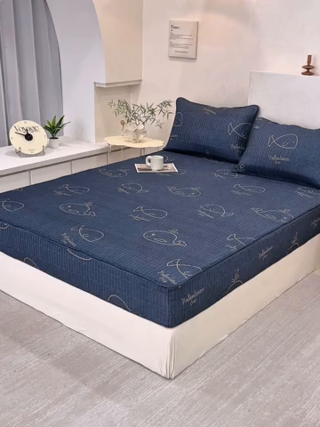 91家纺网 家纺一手货源 找家纺 （总）纤雅床笠 2025新款印花五面夹棉全包床笠