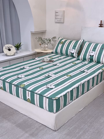 91家纺网 家纺一手货源 找家纺 （总）纤雅床笠 2025新款印花五面夹棉全包床笠