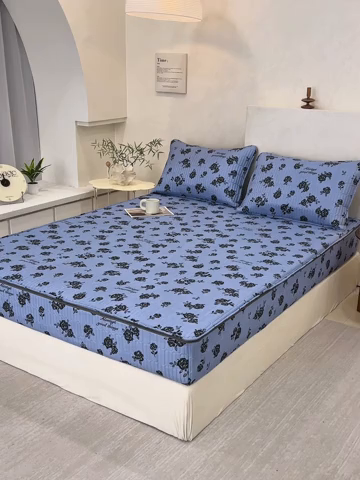 91家纺网 家纺一手货源 找家纺 （总）纤雅床笠 2025新款印花五面夹棉全包床笠