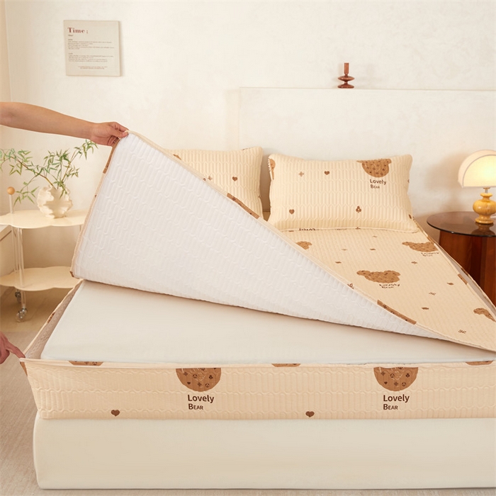 91家纺网 家纺一手货源 找家纺 （总）纤雅床笠 2025新款印花五面夹棉全包床笠