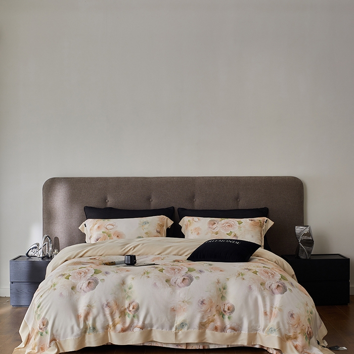 91家纺网 家纺一手货源 找家纺 （总）蕾诺家纺 2025新款60支进口奥地利兰精天丝数码印花四件套