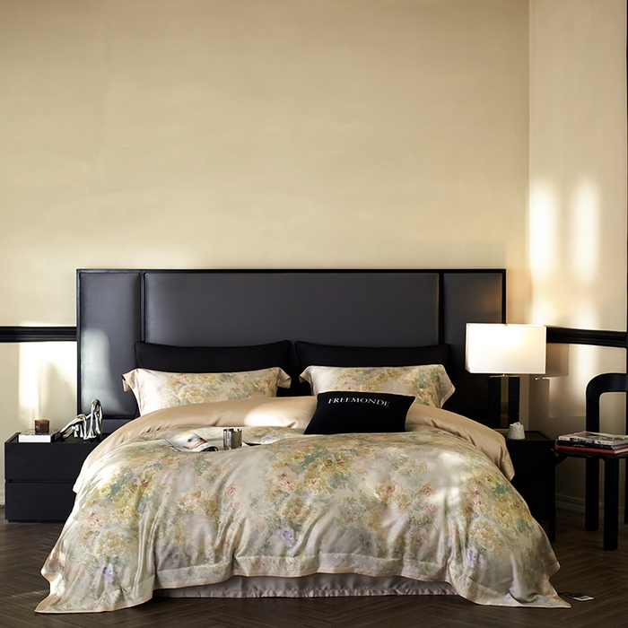 91家纺网 家纺一手货源 找家纺 （总）蕾诺家纺 2025新款60支进口奥地利兰精天丝数码印花四件套