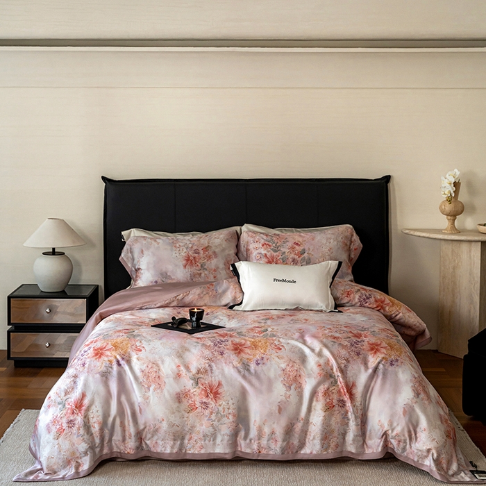 91家纺网 家纺一手货源 找家纺 （总）蕾诺家纺 2025新款60支进口奥地利兰精天丝数码印花四件套