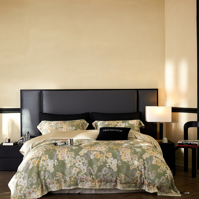 91家纺网 家纺一手货源 找家纺 （总）蕾诺家纺 2025新款60支进口奥地利兰精天丝数码印花四件套