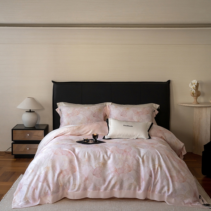 91家纺网 家纺一手货源 找家纺 （总）蕾诺家纺 2025新款60支进口奥地利兰精天丝数码印花四件套