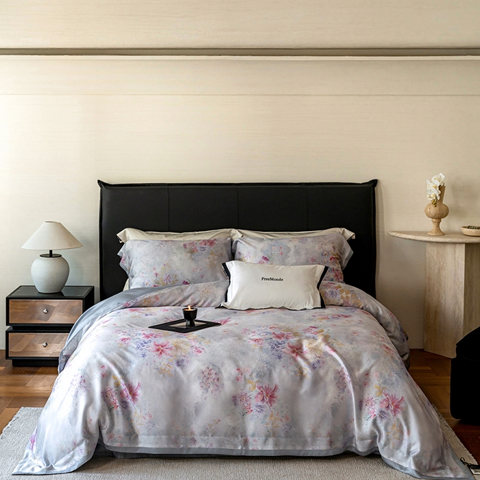 91家纺网 家纺一手货源 找家纺 （总）蕾诺家纺 2025新款60支进口奥地利兰精天丝数码印花四件套