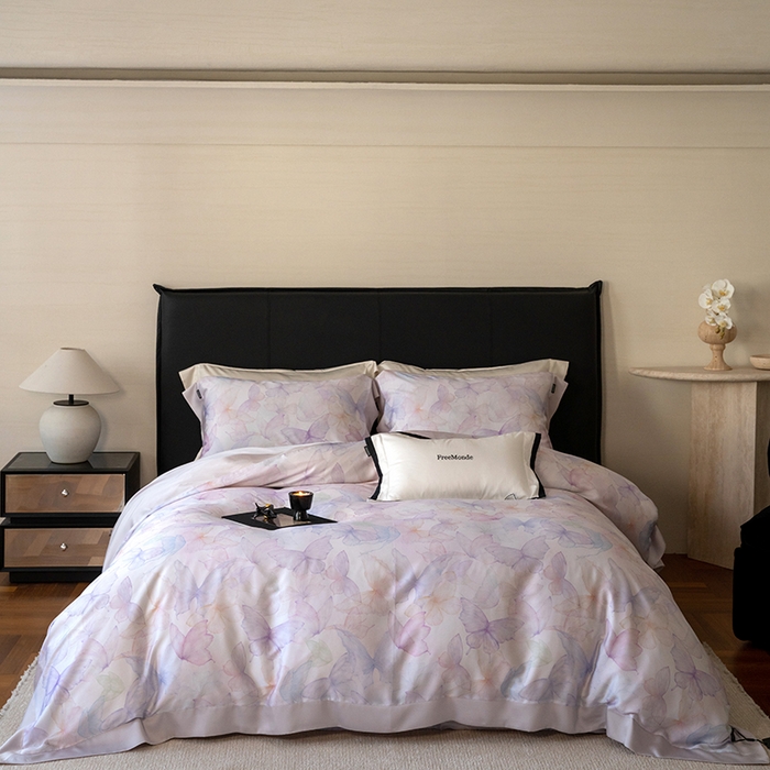 91家纺网 家纺一手货源 找家纺 （总）蕾诺家纺 2025新款60支进口奥地利兰精天丝数码印花四件套