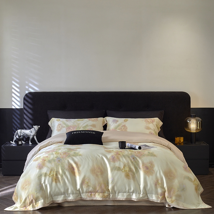 91家纺网 家纺一手货源 找家纺 （总）蕾诺家纺 2025新款60支进口奥地利兰精天丝数码印花四件套