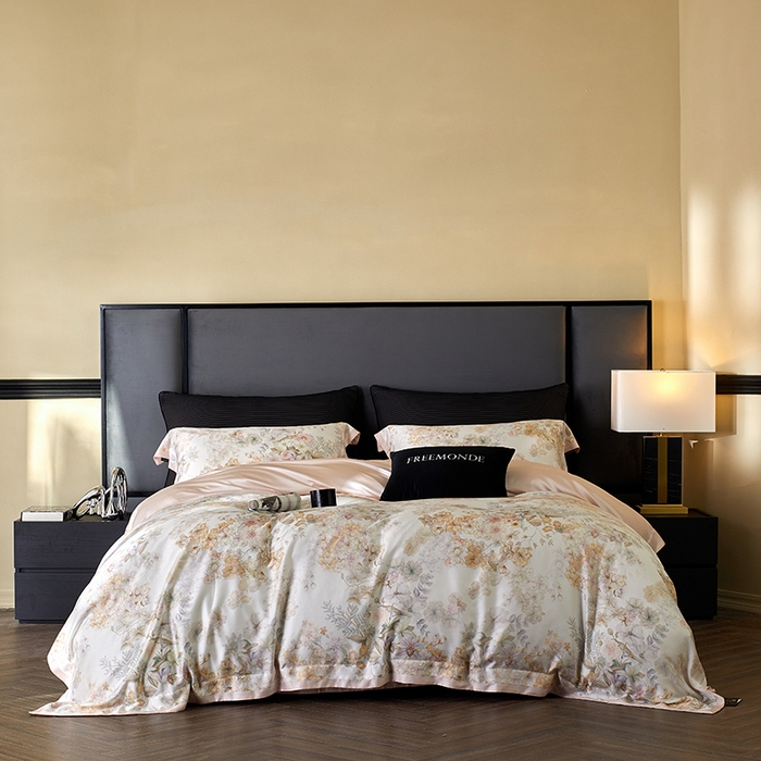 91家纺网 家纺一手货源 找家纺 （总）蕾诺家纺 2025新款60支进口奥地利兰精天丝数码印花四件套