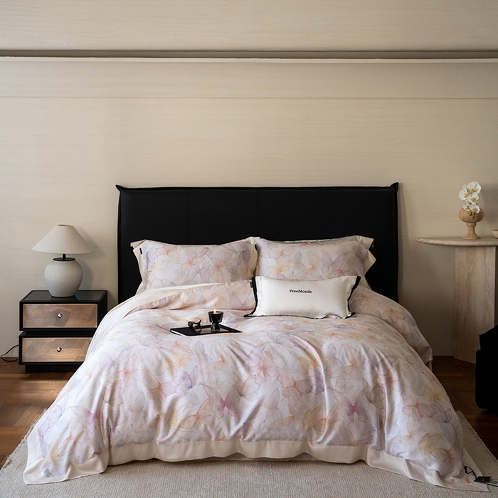 91家纺网 家纺一手货源 找家纺 （总）蕾诺家纺 2025新款60支进口奥地利兰精天丝数码印花四件套