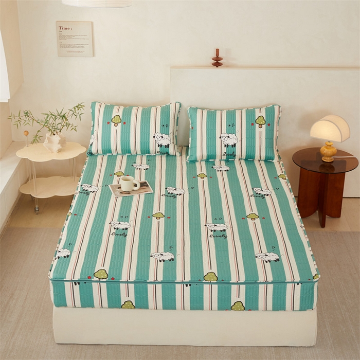 91家纺网 家纺一手货源 找家纺 （总）纤雅床笠 2025新款印花五面夹棉全包床笠