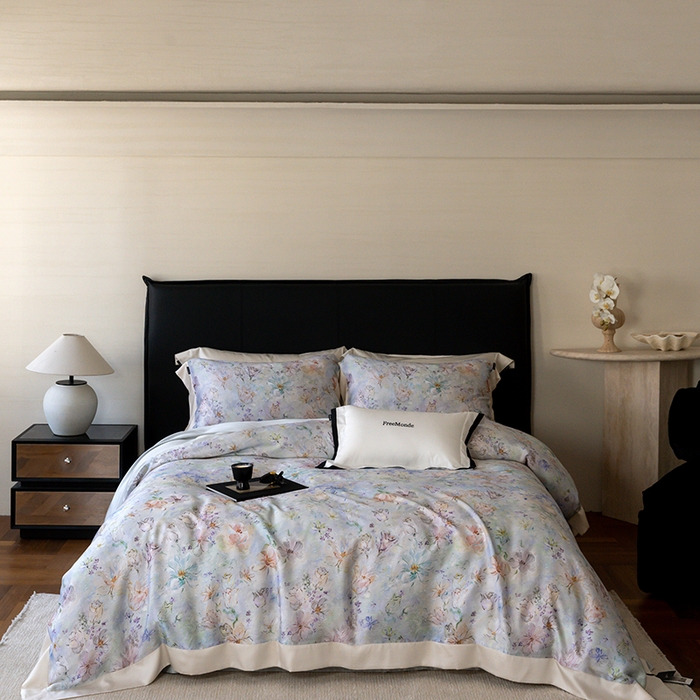 91家纺网 家纺一手货源 找家纺 （总）蕾诺家纺 2025新款60支进口奥地利兰精天丝数码印花四件套