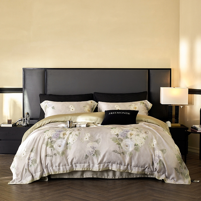 91家纺网 家纺一手货源 找家纺 （总）蕾诺家纺 2025新款60支进口奥地利兰精天丝数码印花四件套