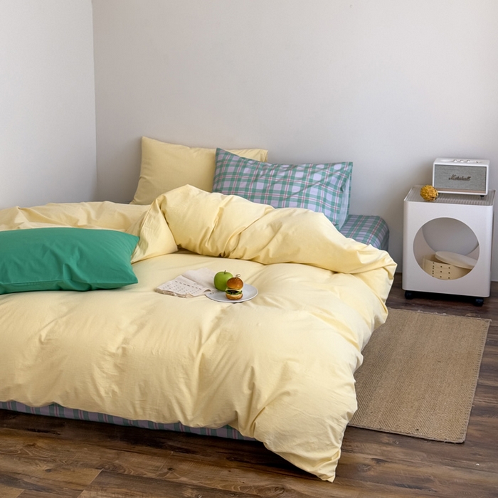 91家纺网 家纺一手货源 找家纺 （总）艾沁家纺 2025新款全棉数码印花水洗棉撞色混搭四件套