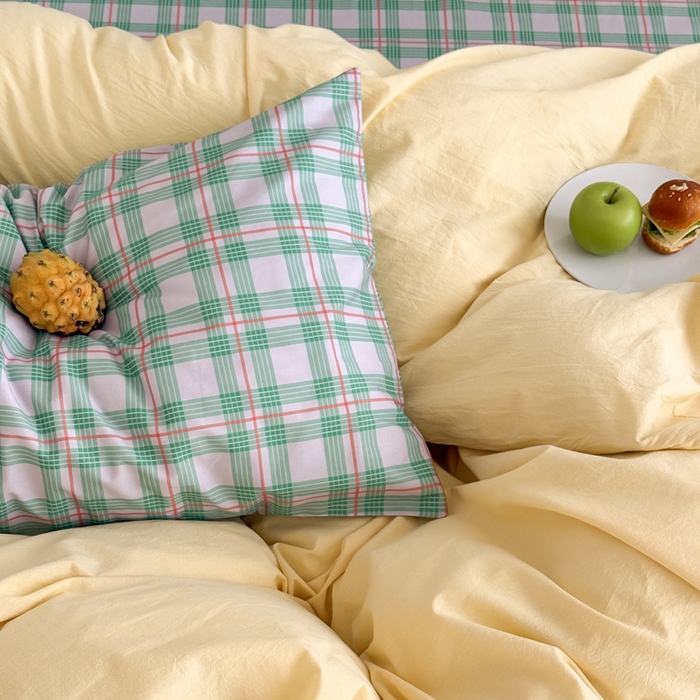 91家纺网 家纺一手货源 找家纺 （总）艾沁家纺 2025新款全棉数码印花水洗棉撞色混搭四件套