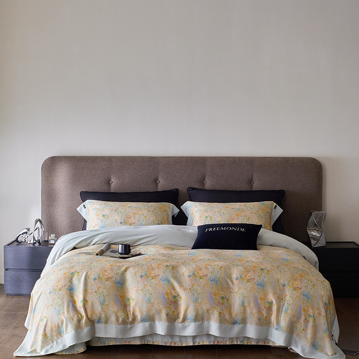 蕾诺家纺 2025新款60支进口奥地利兰精天丝数码印花四件套 小枝寻