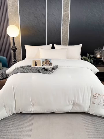 91家纺网 家纺一手货源 找家纺 喜糯糯 2025新款长绒棉提花被子被芯 珍珠白