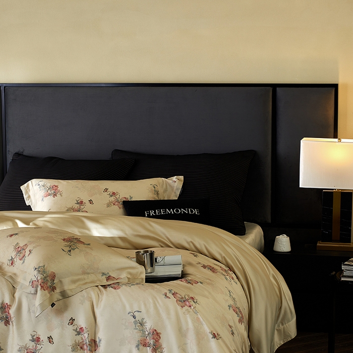 91家纺网 家纺一手货源 找家纺 蕾诺家纺 2025新款60支进口奥地利兰精天丝数码印花四件套 时来运转