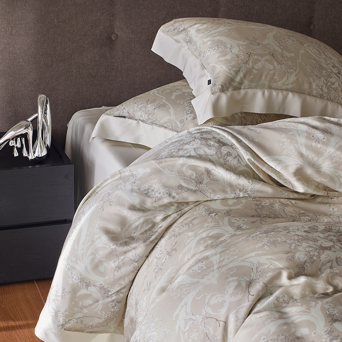 91家纺网 家纺一手货源 找家纺 蕾诺家纺 2025新款60支进口奥地利兰精天丝数码印花四件套 娜塔莎-香槟