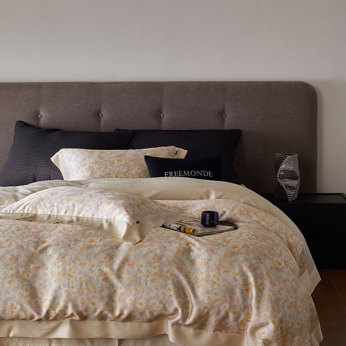 91家纺网 家纺一手货源 找家纺 蕾诺家纺 2025新款60支进口奥地利兰精天丝数码印花四件套 茉莉清晨