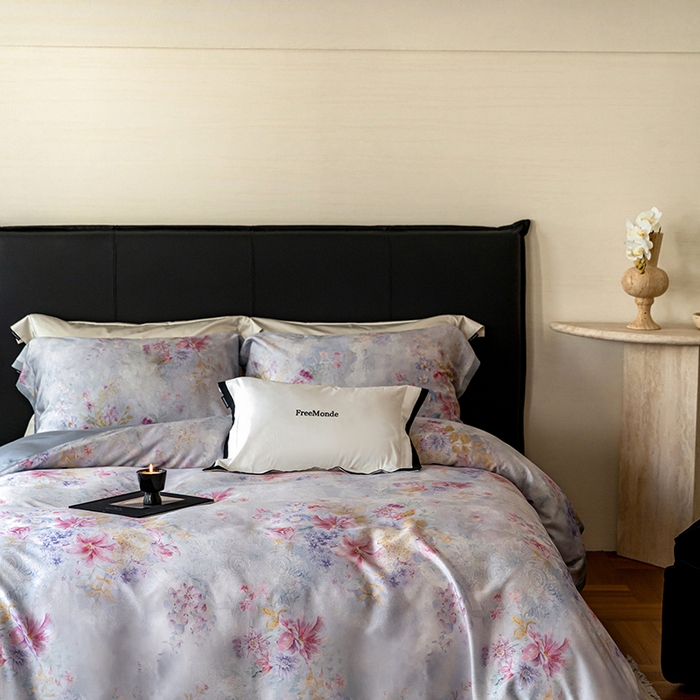 91家纺网 家纺一手货源 找家纺 （总）蕾诺家纺 2025新款60支进口奥地利兰精天丝数码印花四件套