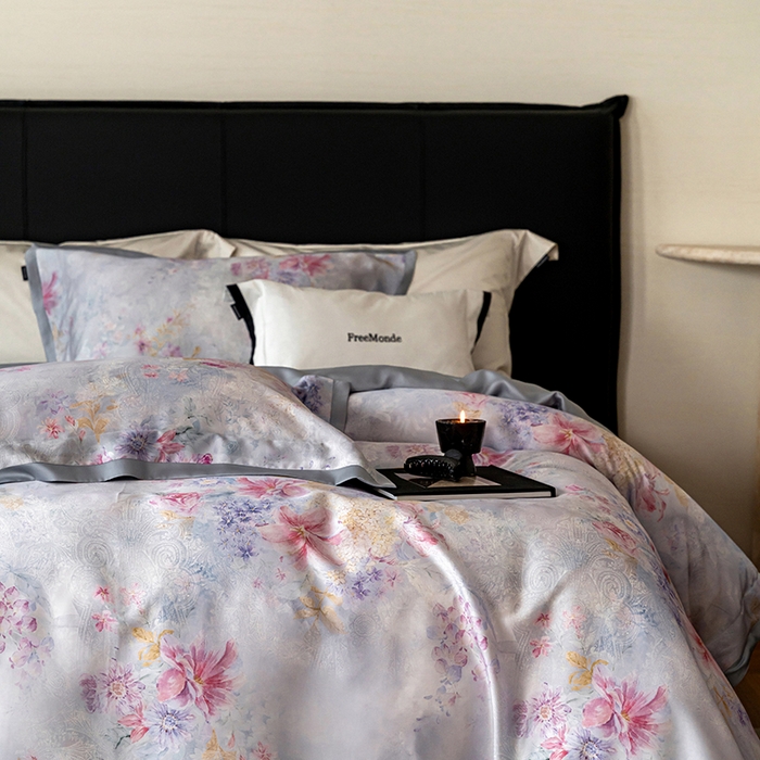 91家纺网 家纺一手货源 找家纺 （总）蕾诺家纺 2025新款60支进口奥地利兰精天丝数码印花四件套